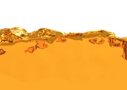 Orange fuel moving against a white background